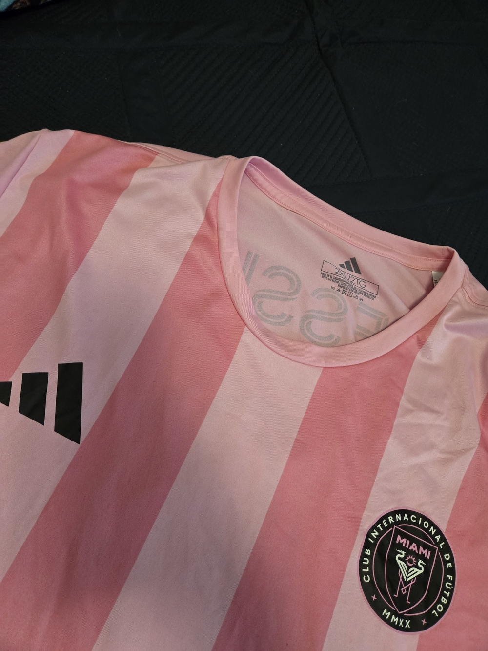 adidas Messi #10  Inter Miami Pink Stripe Soccer Jersey #602